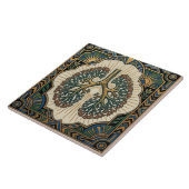 Art Deco Anatomical Lungs Pulmonology タイル (側面)