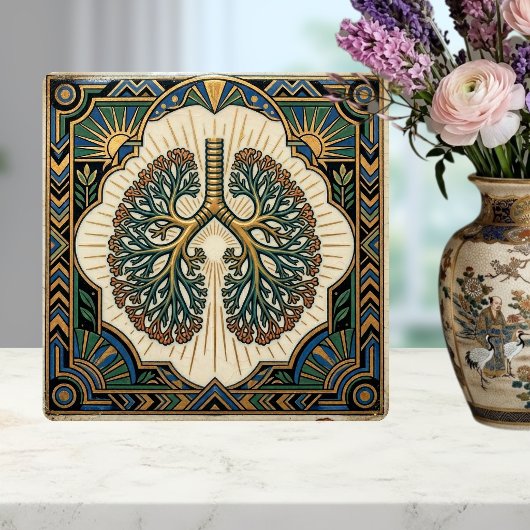 Art Deco Anatomical Lungs Pulmonology タイル