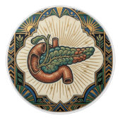 Art Deco Anatomical Pancreas Diabetes セラミックノブ (正面)