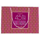 Art Deco Any Age Birthday Name Pink Gold Elegant ラージペーパーバッグ (裏面)