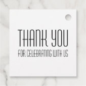 Art Deco Any Age Birthday Party Thank You Black フェイバータグ (裏面)