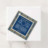 Art Deco Any Age Birthday Party Thank You Navy フェイバータグ (インサイチュ)