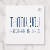 Art Deco Any Age Birthday Party Thank You Navy フェイバータグ (裏面)