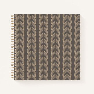 Art Deco Arches in Champagne on Warm Charcoal ノートブック