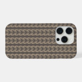 Art Deco Arches in Champagne on Warm Charcoal iPhoneケース (裏面横)