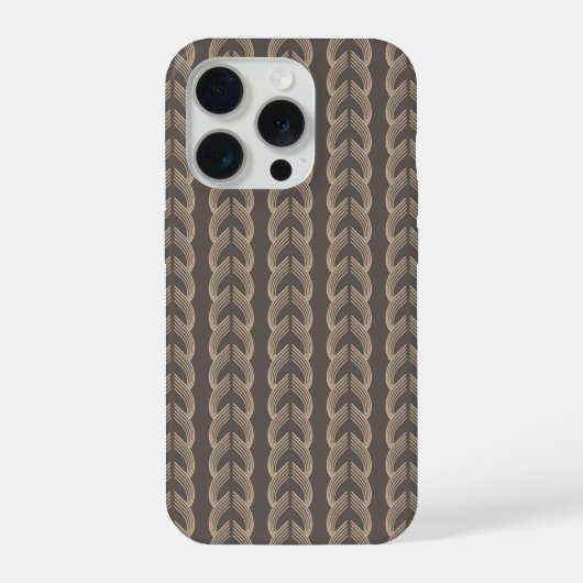 Art Deco Arches in Champagne on Warm Charcoal iPhoneケース (裏面)