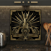 Art Deco Architectural Geometric Pat#7 ID1196 タイル