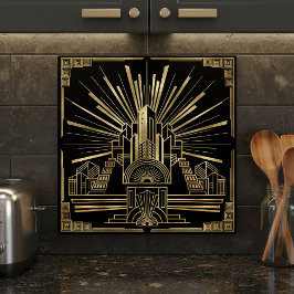 Art Deco Architectural Geometric Pat#7 ID1196 タイル