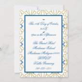 Art Deco Art Nouveau Floral Gold Tone Modern 招待状 (裏面)