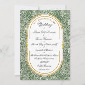 Art Deco Art Nouveau Floral Gold Tone Sea Life 招待状 (正面)