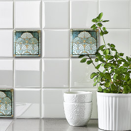 Art Deco Art Nouveau Green Gold Elegant Pretty タイル