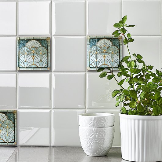 Art Deco Art Nouveau Green Gold Elegant Pretty タイル