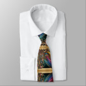 Art Deco Art Nouveau Rainbow Circuit Board Necktie ネクタイ (タイ)