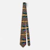 Art Deco Art Nouveau Rainbow Circuit Board Necktie ネクタイ (正面)