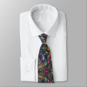 Art Deco Art Nouveau Rainbow Circuit Board Necktie ネクタイ (タイ)