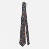 Art Deco Art Nouveau Rainbow Circuit Board Necktie ネクタイ (正面)