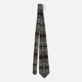 Art Deco Art Nouveau Rainbow Circuit Board Necktie ネクタイ (裏面)