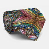 Art Deco Art Nouveau Rainbow Circuit Board Necktie ネクタイ (ロール)