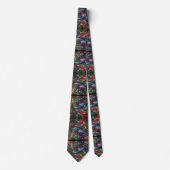 Art Deco Art Nouveau Rainbow Circuit Board Necktie ネクタイ (正面)