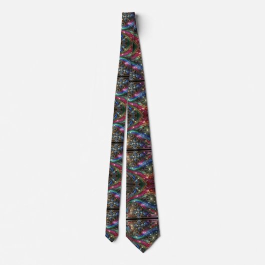 Art Deco Art Nouveau Rainbow Circuit Board Necktie ネクタイ (裏面)