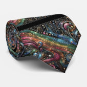 Art Deco Art Nouveau Rainbow Circuit Board Necktie ネクタイ (ロール)