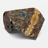 Art Deco Art Nouveau Rainbow Circuit Board Necktie ネクタイ (ロール)