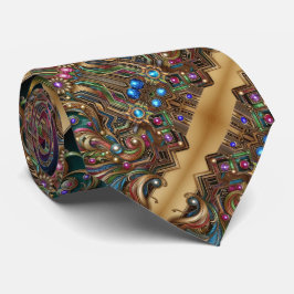 Art Deco Art Nouveau Rainbow Circuit Board Necktie ネクタイ