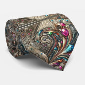 Art Deco Art Nouveau Rainbow Circuit Board Necktie ネクタイ (ロール)