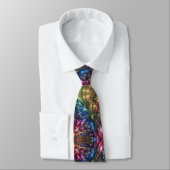 Art Deco Art Nouveau Rainbow Circuit Board Necktie ネクタイ (タイ)