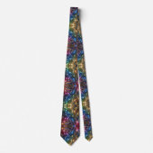Art Deco Art Nouveau Rainbow Circuit Board Necktie ネクタイ (正面)