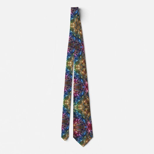 Art Deco Art Nouveau Rainbow Circuit Board Necktie ネクタイ (裏面)