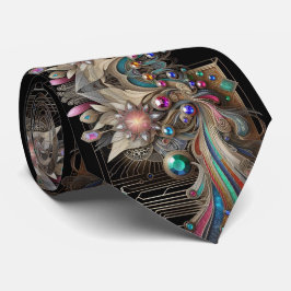 Art Deco Art Nouveau Rainbow Circuit Board Necktie ネクタイ