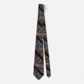 Art Deco Art Nouveau Rainbow Circuit Board Necktie ネクタイ (正面)