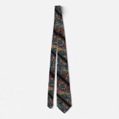 Art Deco Art Nouveau Rainbow Circuit Board Necktie ネクタイ (裏面)