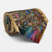 Art Deco Art Nouveau Rainbow Circuit Board Necktie ネクタイ (ロール)