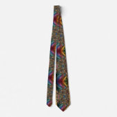 Art Deco Art Nouveau Rainbow Circuit Board Necktie ネクタイ (裏面)