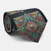 Art Deco Art Nouveau Rainbow Circuit Board Necktie ネクタイ (ロール)