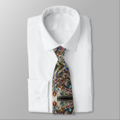 Art Deco Art Nouveau Rainbow Circuit Board Necktie ネクタイ (タイ)