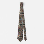 Art Deco Art Nouveau Rainbow Circuit Board Necktie ネクタイ (正面)