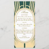 Art Deco Art Nouveau Striped Gold Tone Menu (正面)