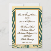 Art Deco Art Nouveau Striped Gold Tone Modern 招待状 (裏面)