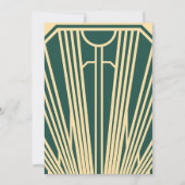 Art Deco Art Nouveau Striped Gold Tone Modern  招待状 (裏面)