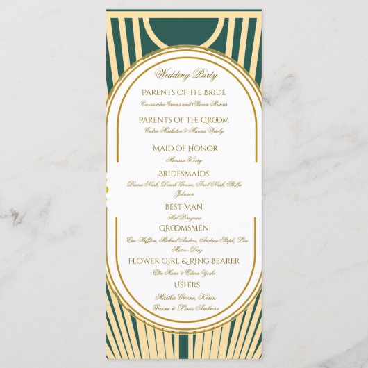 Art Deco Art Nouveau Striped Gold Tone Program (裏面)