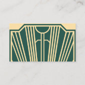 Art Deco Art Nouveau Striped Gold Tone RSVP エンクロージャーカード (裏面)