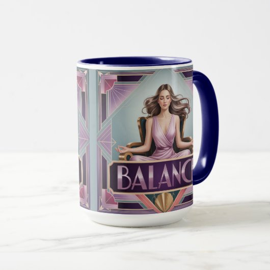 Art Deco Balance Meditation Mug マグカップ (正面右)