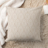 Art Deco Beige  Geometric Throw Pillow クッション (ブランケット)