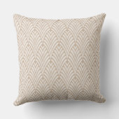 Art Deco Beige  Geometric Throw Pillow クッション (裏面)