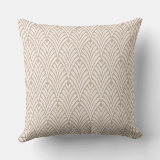 Art Deco Beige  Geometric Throw Pillow クッション (裏面)