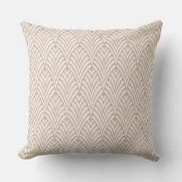 Art Deco Beige  Geometric Throw Pillow クッション