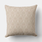 Art Deco Beige Shell Throw Pillow クッション (裏面)